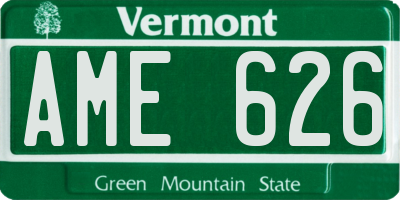 VT license plate AME626