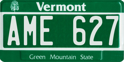 VT license plate AME627