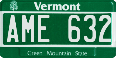 VT license plate AME632