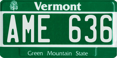 VT license plate AME636