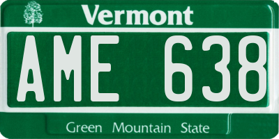 VT license plate AME638