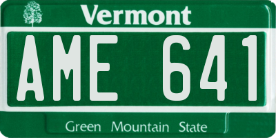 VT license plate AME641