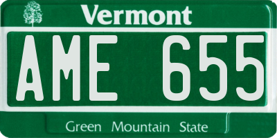 VT license plate AME655
