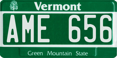 VT license plate AME656
