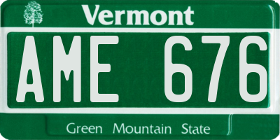 VT license plate AME676