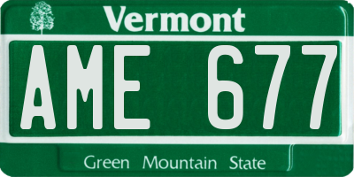 VT license plate AME677