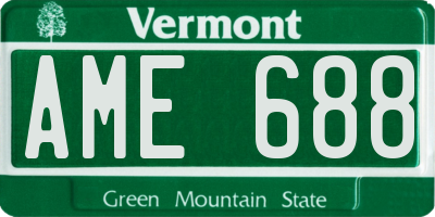 VT license plate AME688