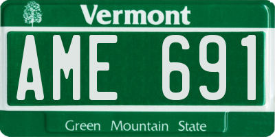 VT license plate AME691