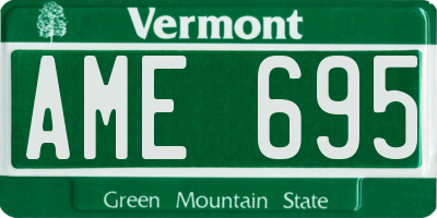 VT license plate AME695