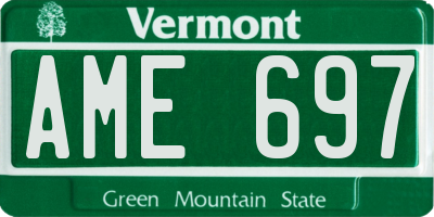 VT license plate AME697