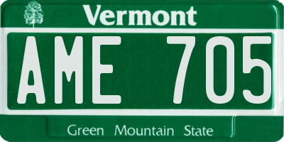 VT license plate AME705