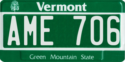 VT license plate AME706