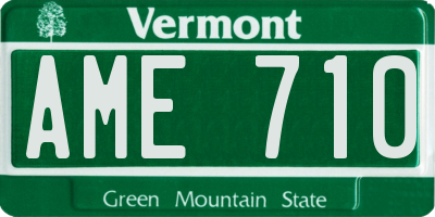 VT license plate AME710