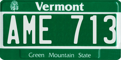 VT license plate AME713