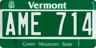 VT license plate AME714