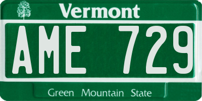VT license plate AME729