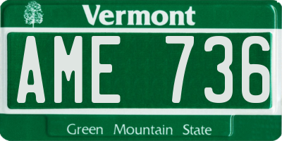 VT license plate AME736