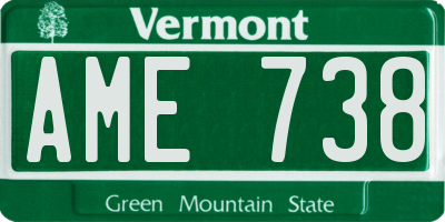 VT license plate AME738