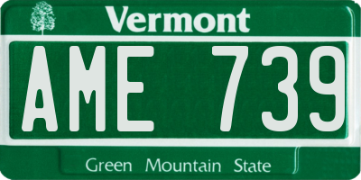 VT license plate AME739