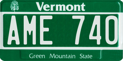VT license plate AME740