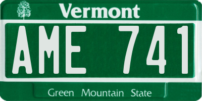 VT license plate AME741