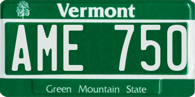 VT license plate AME750