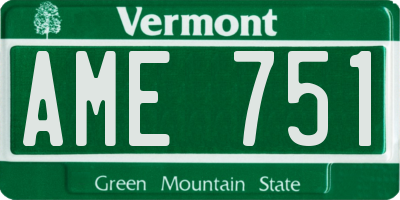VT license plate AME751