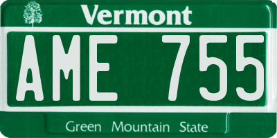 VT license plate AME755