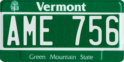 VT license plate AME756