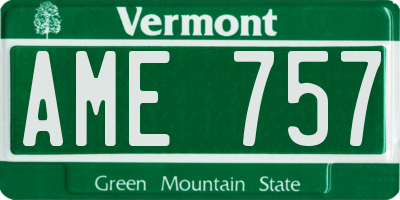 VT license plate AME757