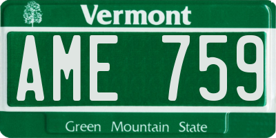 VT license plate AME759