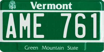 VT license plate AME761