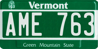 VT license plate AME763