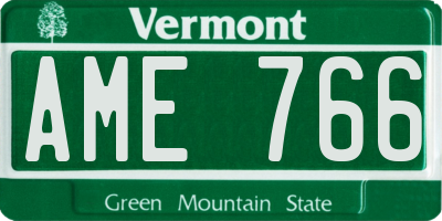 VT license plate AME766