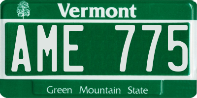 VT license plate AME775