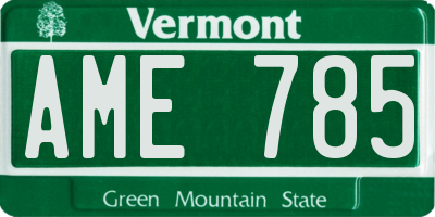 VT license plate AME785