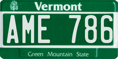 VT license plate AME786