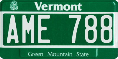 VT license plate AME788