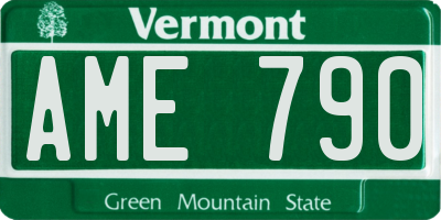 VT license plate AME790