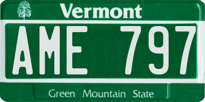 VT license plate AME797