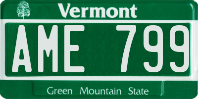 VT license plate AME799