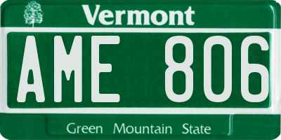 VT license plate AME806