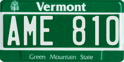 VT license plate AME810