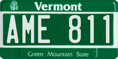 VT license plate AME811