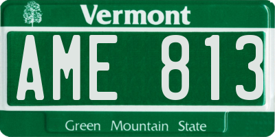 VT license plate AME813