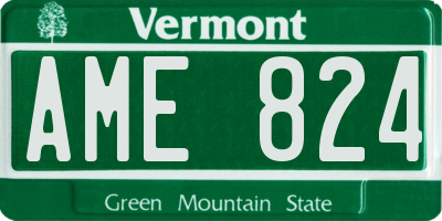 VT license plate AME824