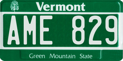 VT license plate AME829