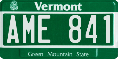VT license plate AME841