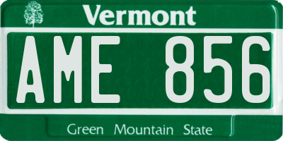 VT license plate AME856