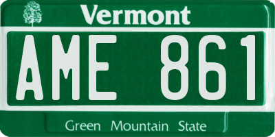 VT license plate AME861